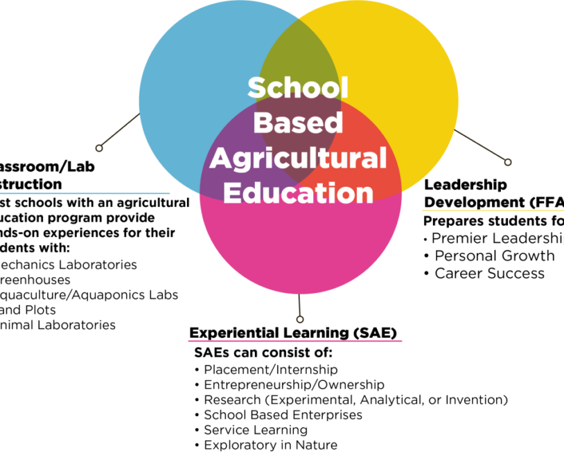 What are the three components of agricultural education?