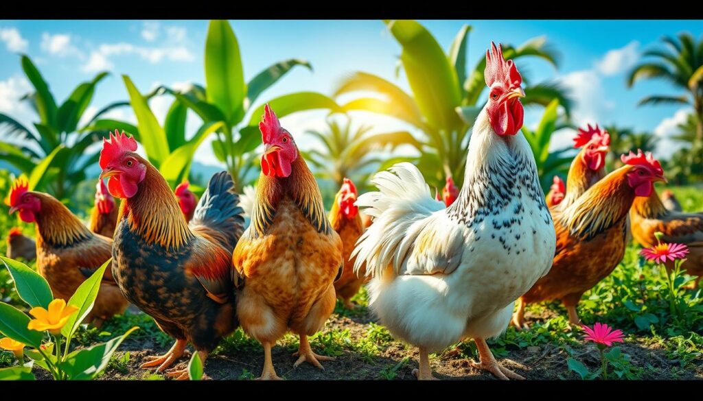 Heat-resistant broiler chickens