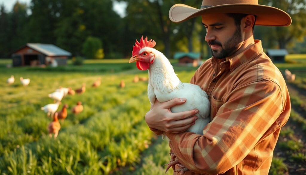 Humane broiler chicken handling