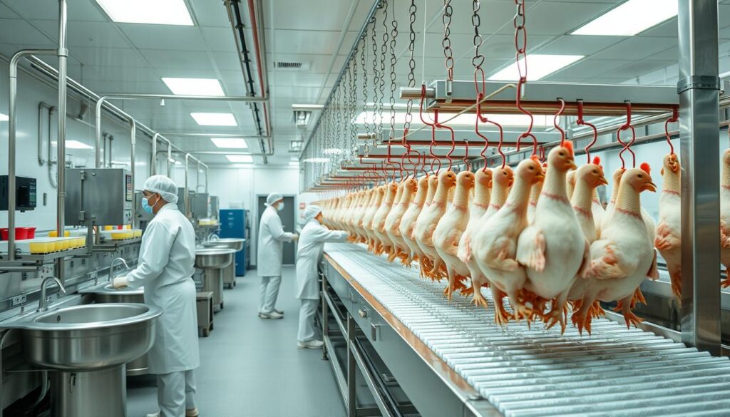 Hygiene in Broiler Chicken Processing Facilities