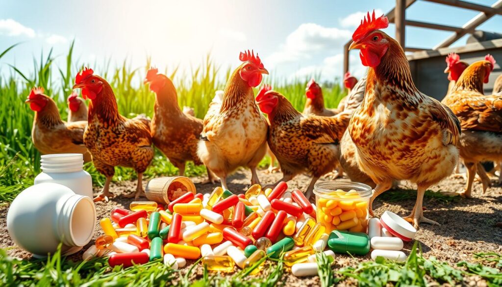 Vitamins for broiler chickens