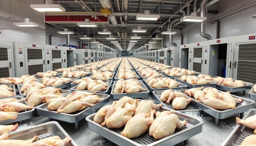 chilling processed broiler chickens