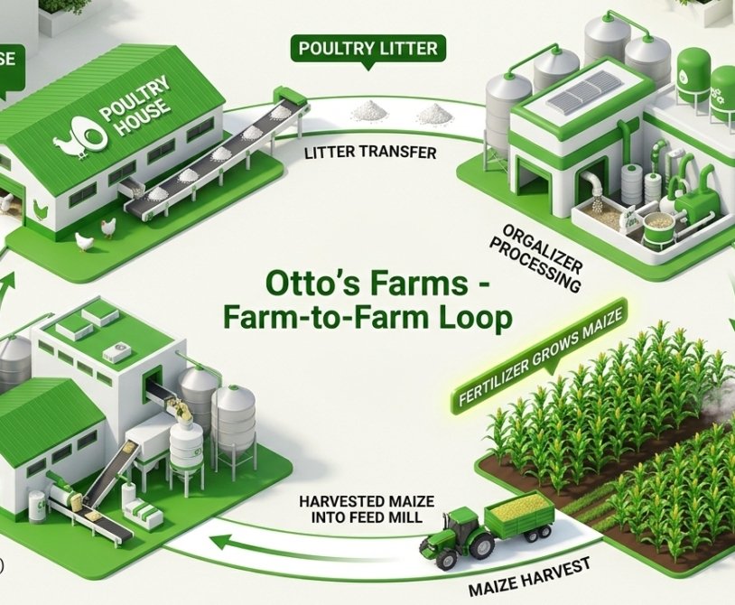 modern poultry house with automated sensors
