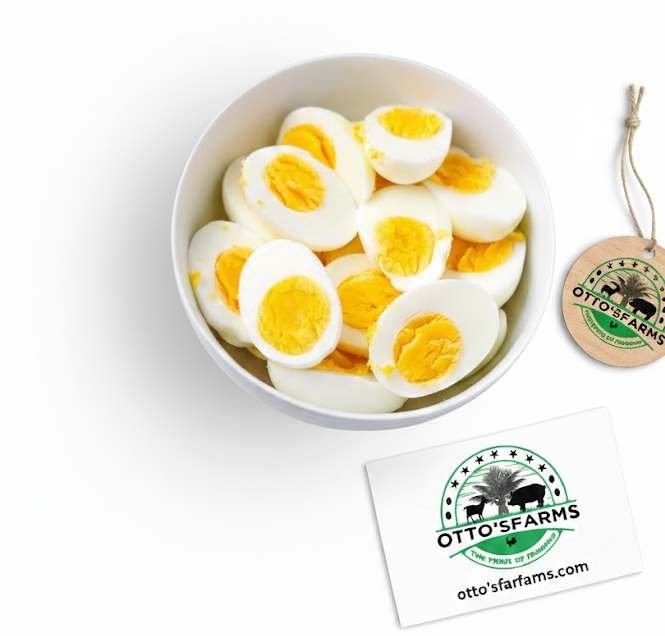 Perfectly boiled eggs made with Otto’s Farms fresh eggs