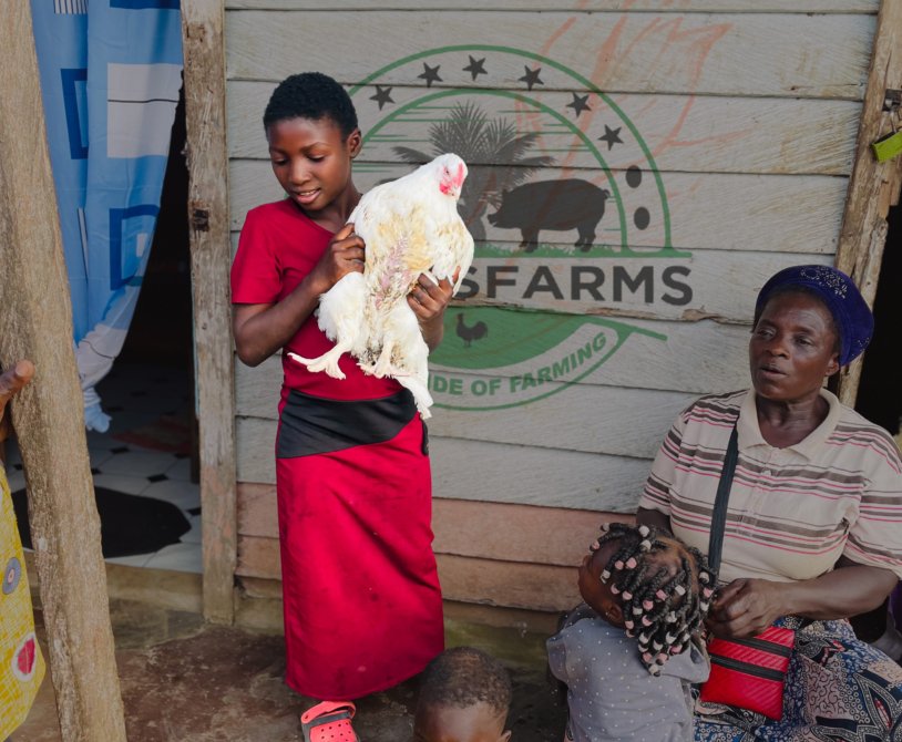 How childrens receive our chicken porduction with joy