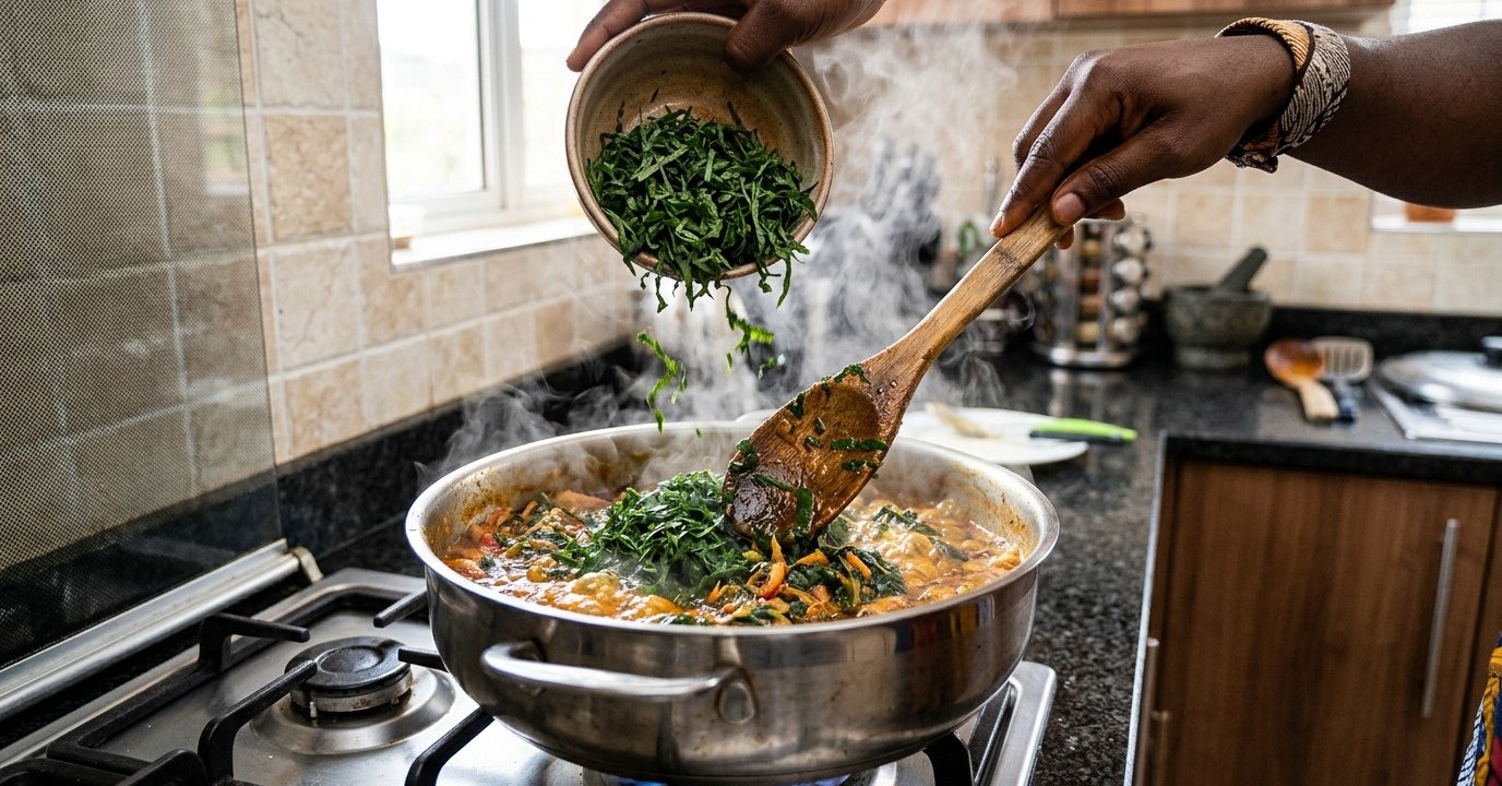 Eru with Smoked Fish