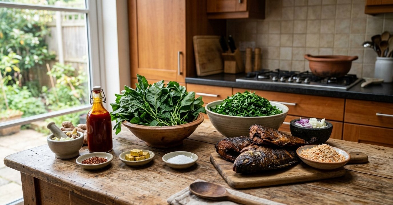 Eru with Smoked Fish