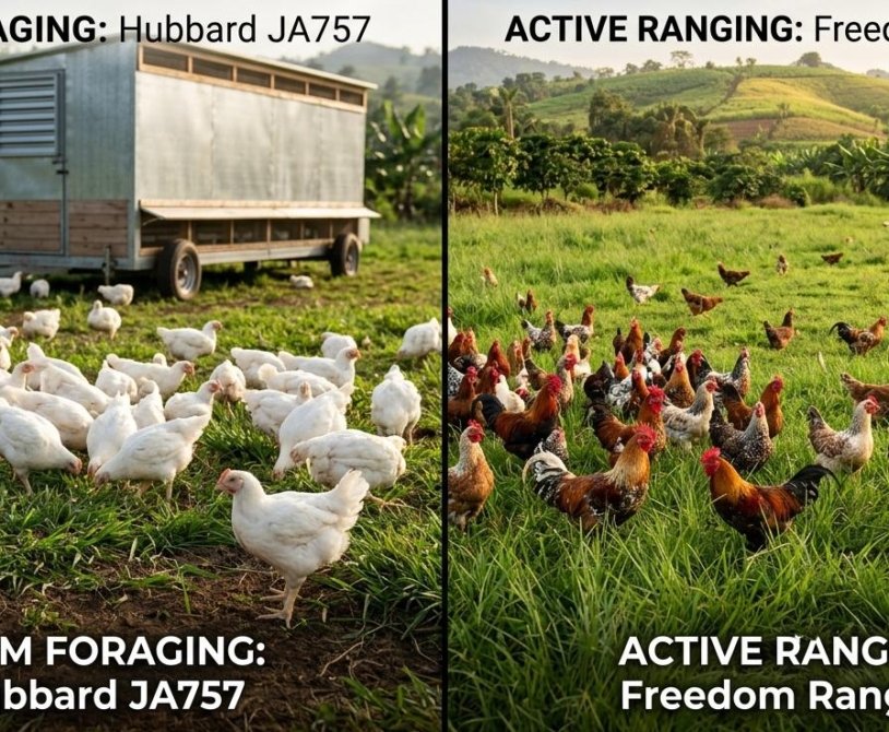 The "Slow-Growth" period (56–81 days) allows for biological developments that industrial birds (35–42 days) cannot achieve, specifically regarding meat quality.