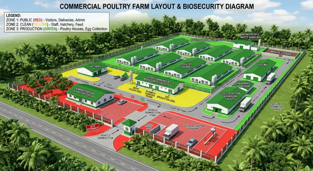 Layer Chicken: Biosecurity Protocols for Farm Visitors and Staff
