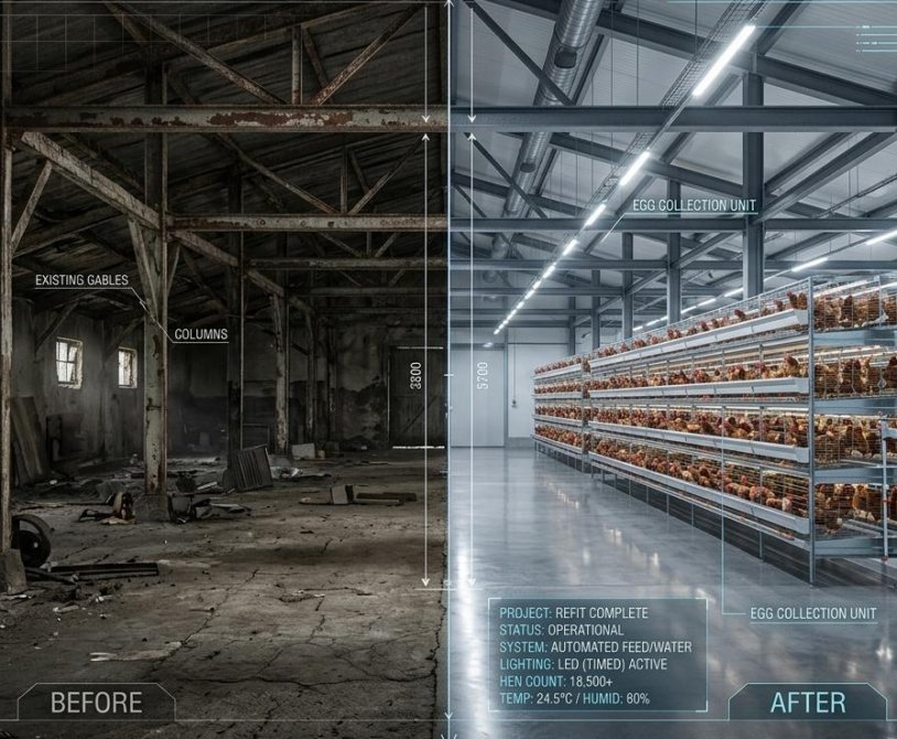 Layer Chicken: Renovating Existing Structures for Egg Production