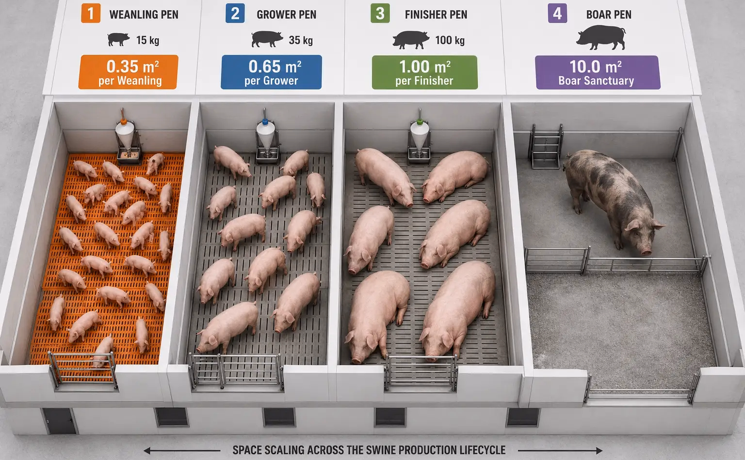 Space Allowance Calculator: How Many Square Meters Does a Pig Need by Growth Stage?