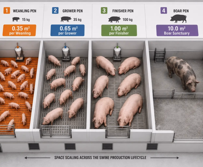 Space Allowance Calculator: How Many Square Meters Does a Pig Need by Growth Stage?