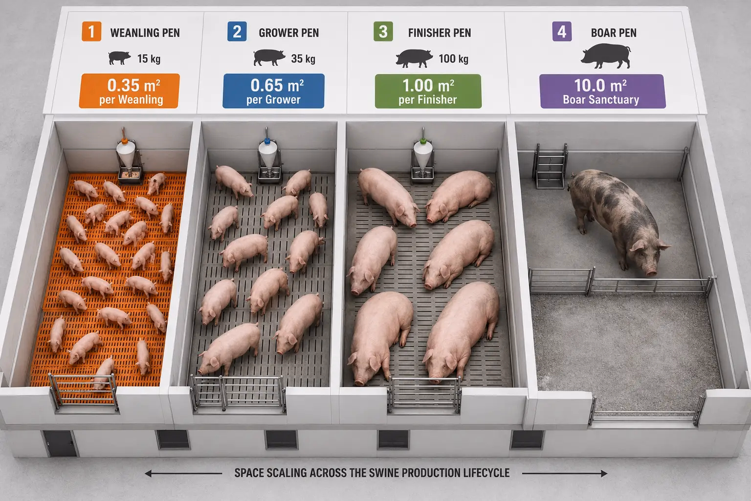 Space Allowance Calculator: How Many Square Meters Does a Pig Need by Growth Stage?